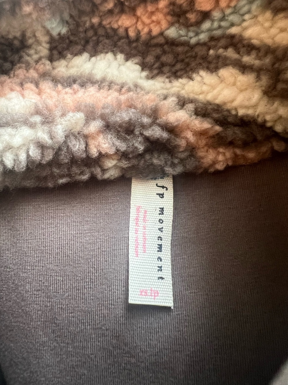 FP Movement Rocky Ridge Pullover XS Desert Combo Zebra Print Sherpa Fleece - Picture 9 of 9